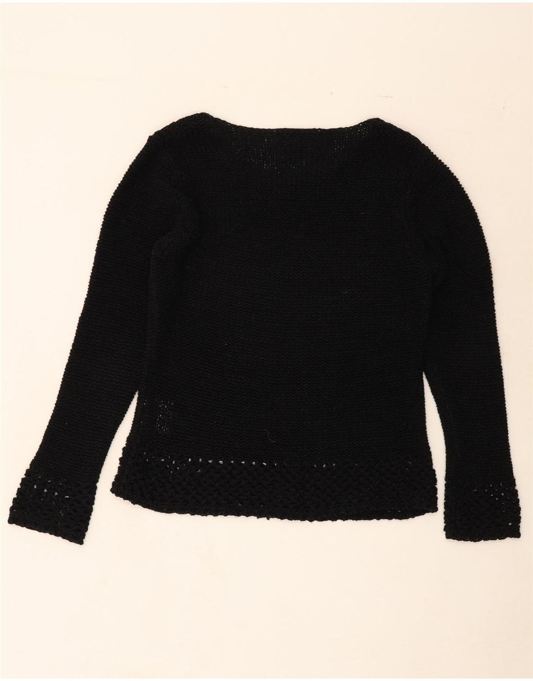 PARAMOUR Womens Boat Neck Jumper Sweater UK 14 Medium Black Acrylic Vintage Paramour and Second-Hand Paramour from Messina Hembry 