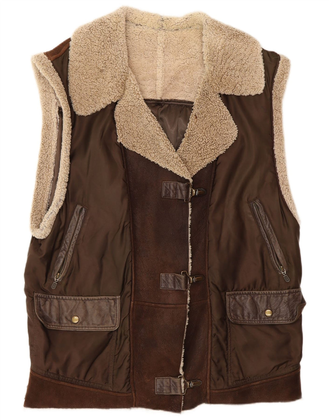 Prestige Dame Ærmeløs Oversized Duffle Jacket UK 12 Medium Brown