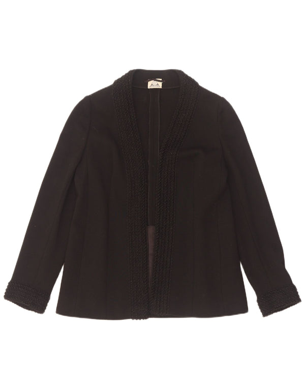 Luisa Spagnoli Womens Open Blazer Jacket UK 10 Small Black
