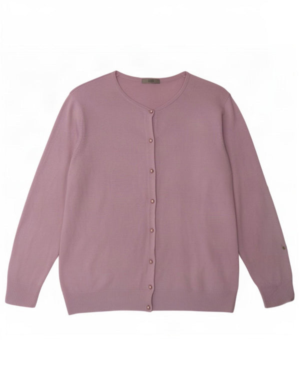 Marks & Spencer Dame Cardigan Sweater UK 16 Stor Lilla Akryl