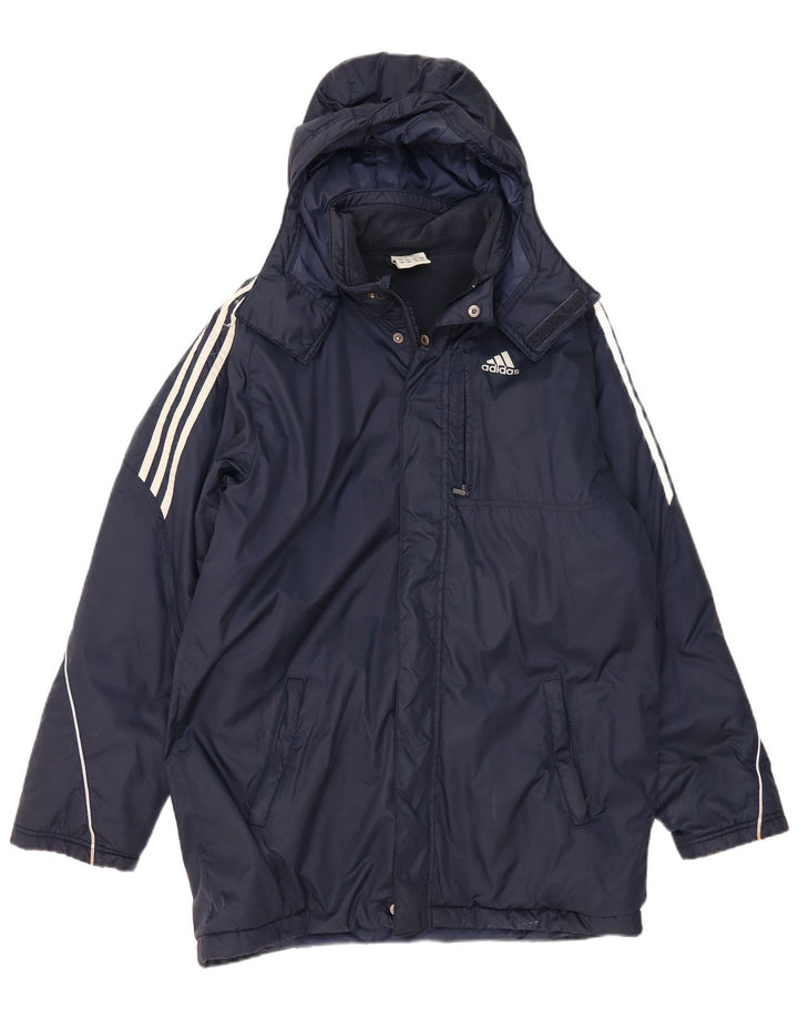 Adidas Herre grafisk grafisk polstret frakke UK 36 Lille marineblå polyester