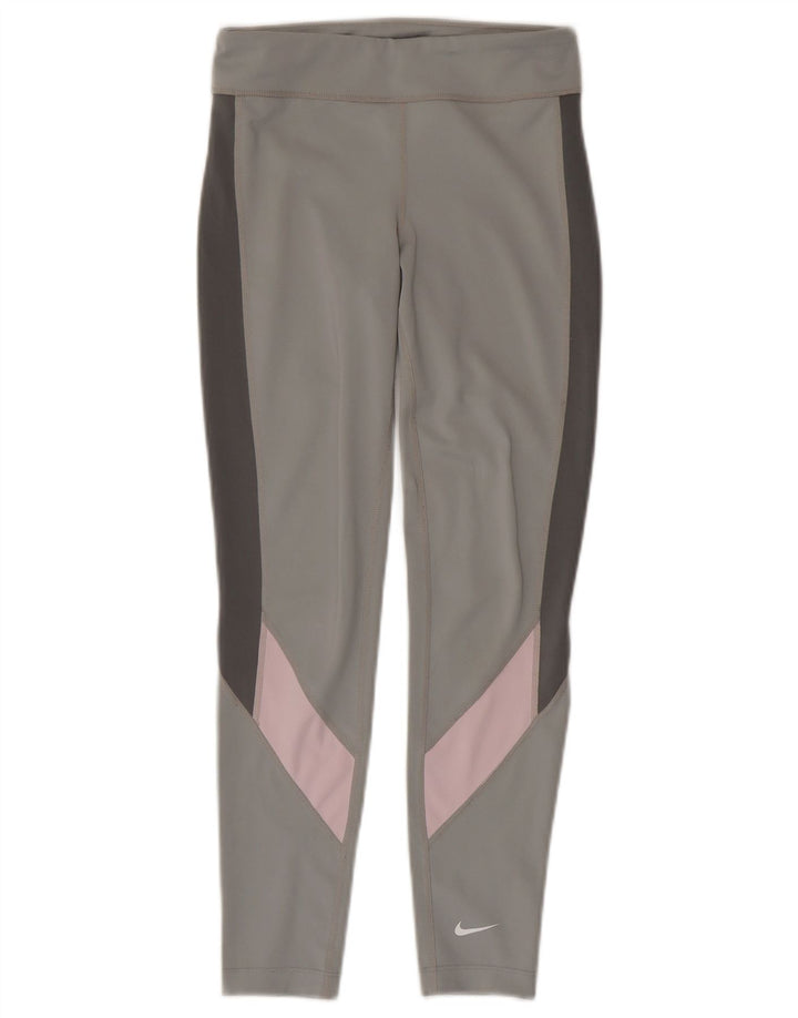 NIKE Pige Dri Fit Leggings 10-11 år Medium Grey Colourblock Polyester