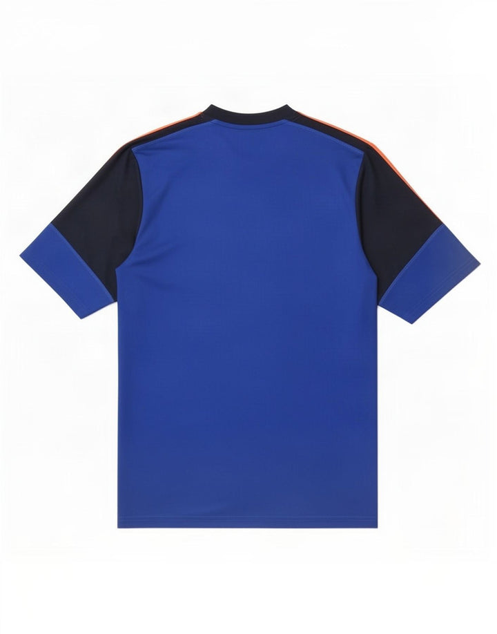 Adidas Herre Climalite T-Shirt Top Stor Blå Colourblock Polyester