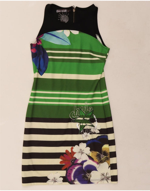 Desigual Kvinders Ærmeløs Skede Kjole UK 10 Small Multicolored Striped