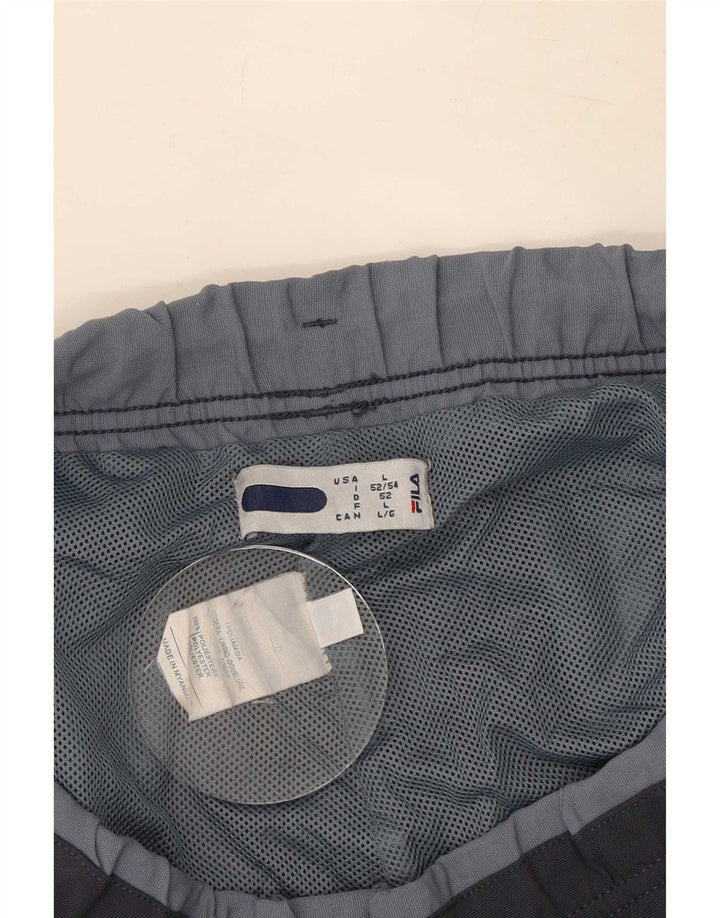 Fila Herre Cargo Træningsdragt Bukser Large Navy Blue Colourblock Polyester