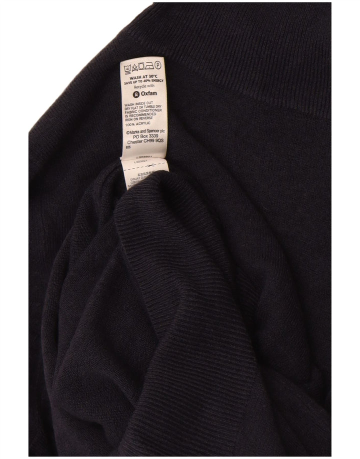 Marks & Spencer Dame Rullehals Sweater UK 10 Small Navy Blue