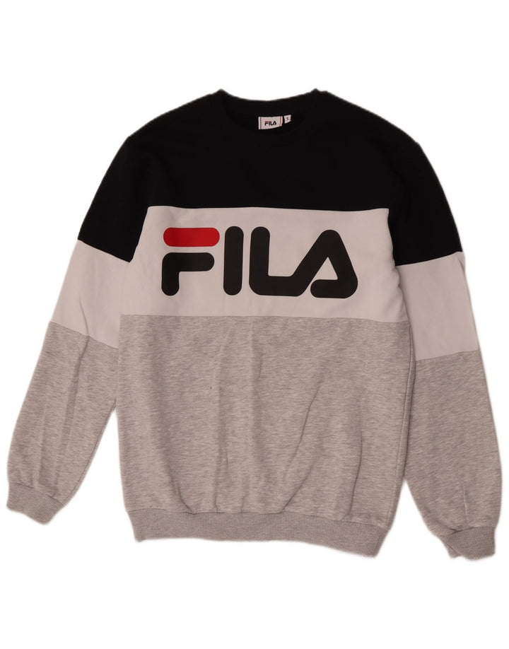 Fila Herre grafisk sweatshirt Jumper Lille flerfarvet Colourblock Bomuld