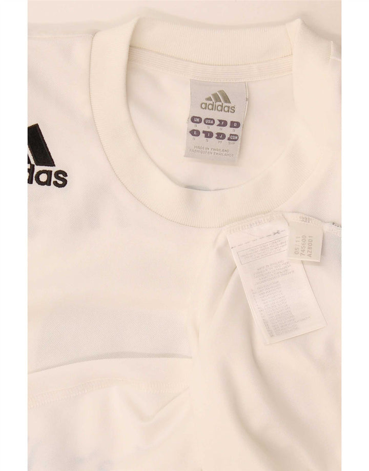 Adidas Grafisk T-shirt top til mænd, lille hvid polyester