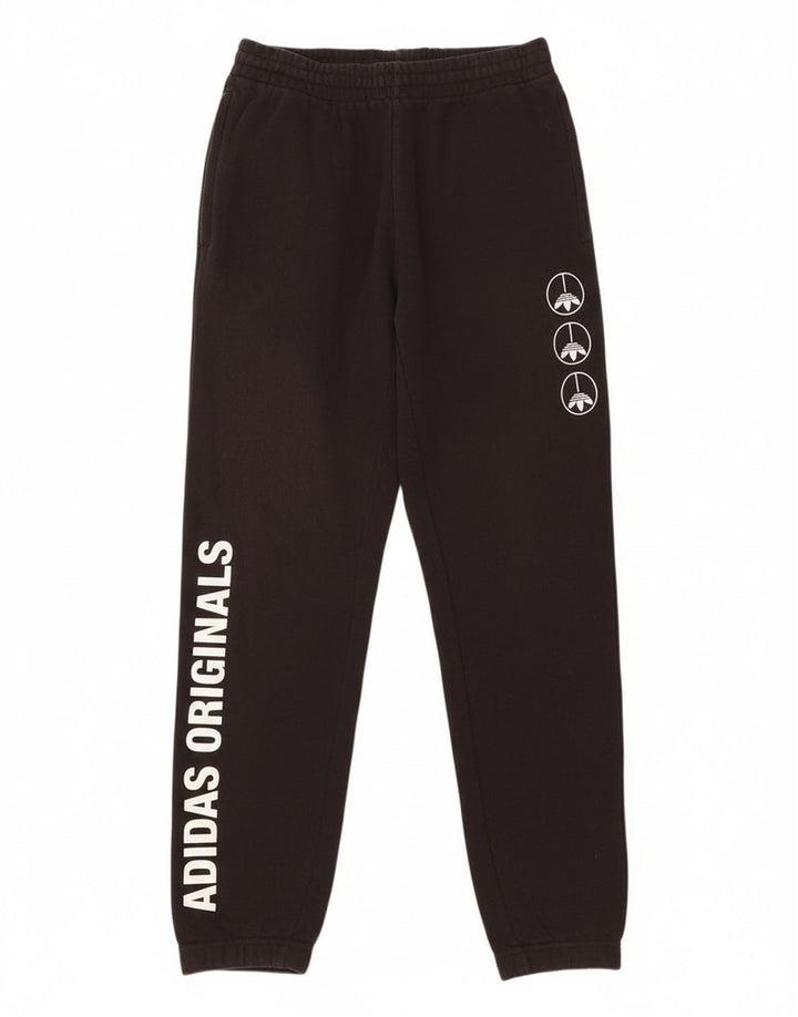 ADIDAS Mens Graphic Tracksuit Trousers Joggers Medium  Black Cotton