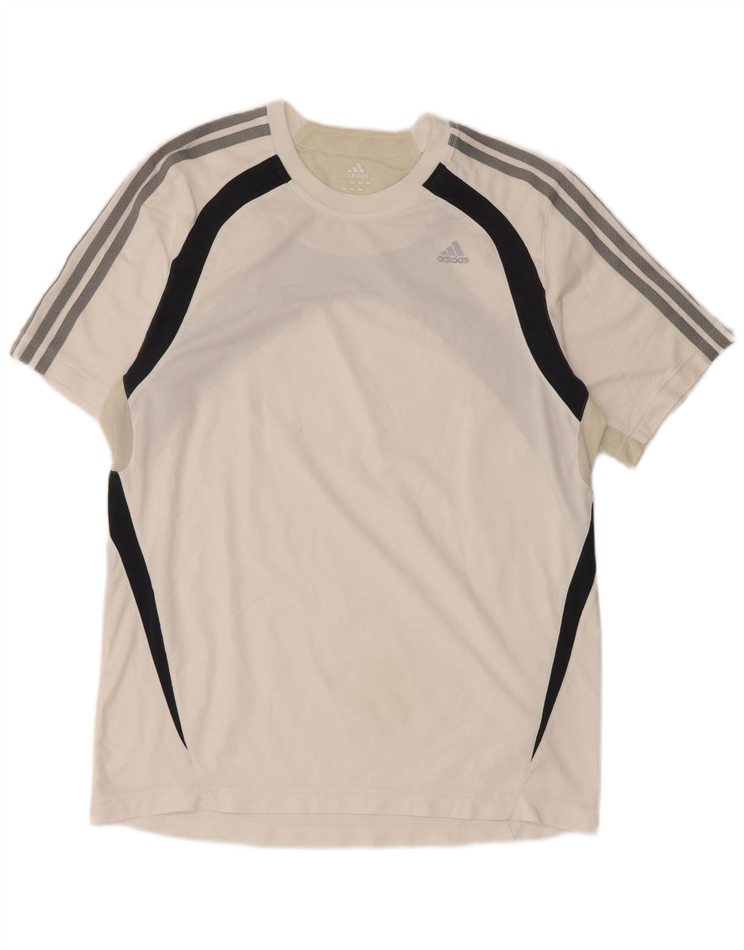 ADIDAS Mens Clima 365 T-Shirt Top Large White Colourblock Polyester