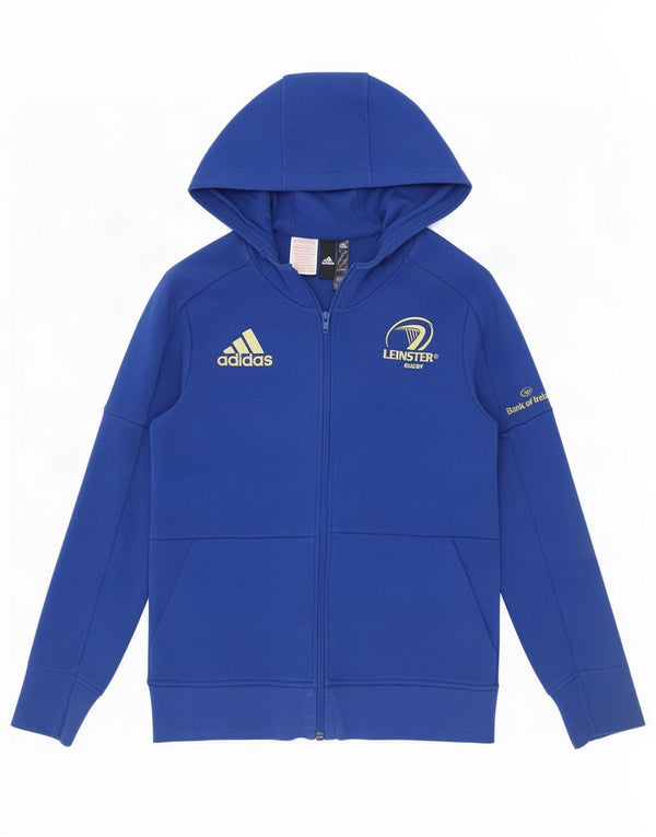 Adidas Boys Leinster Rugby Grafisk hættetrøje med lynlås 13-14 år Blå