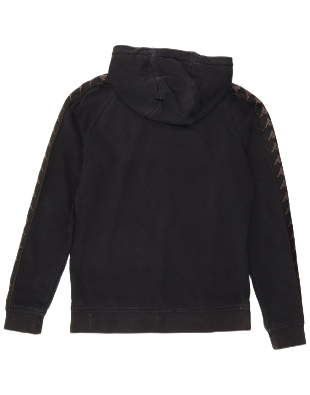 KAPPA Mens Graphic Hoodie Jumper Small Black Cotton