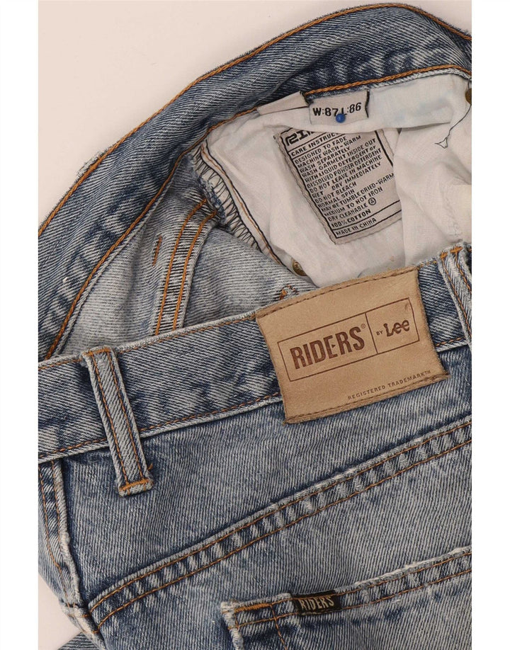 Lee Herre Ryttere Distressed Straight Jeans W34 L33 Blå Bomuld