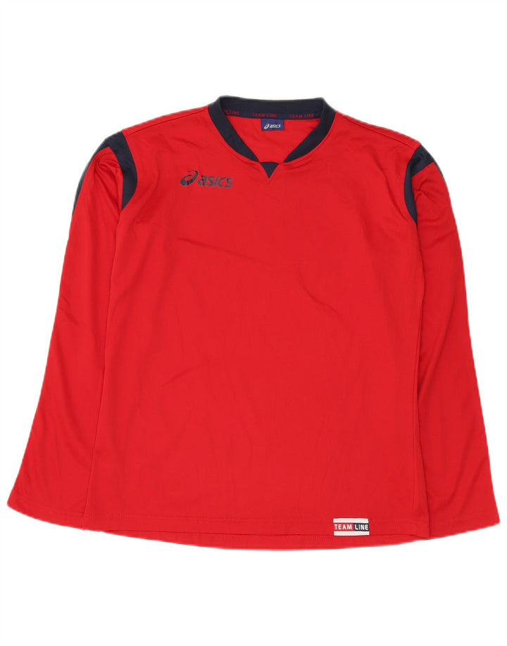 Asics Boys Top Langærmet 13-14 År Rød Colourblock Polyester