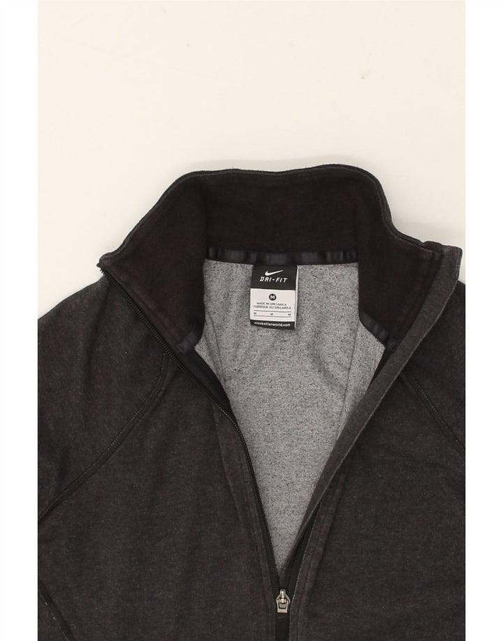 NIKE Womens Dri Fit Tracksuit Top Jacket UK 12 Medium Grey Cotton Vintage Nike and Second-Hand Nike from Messina Hembry 
