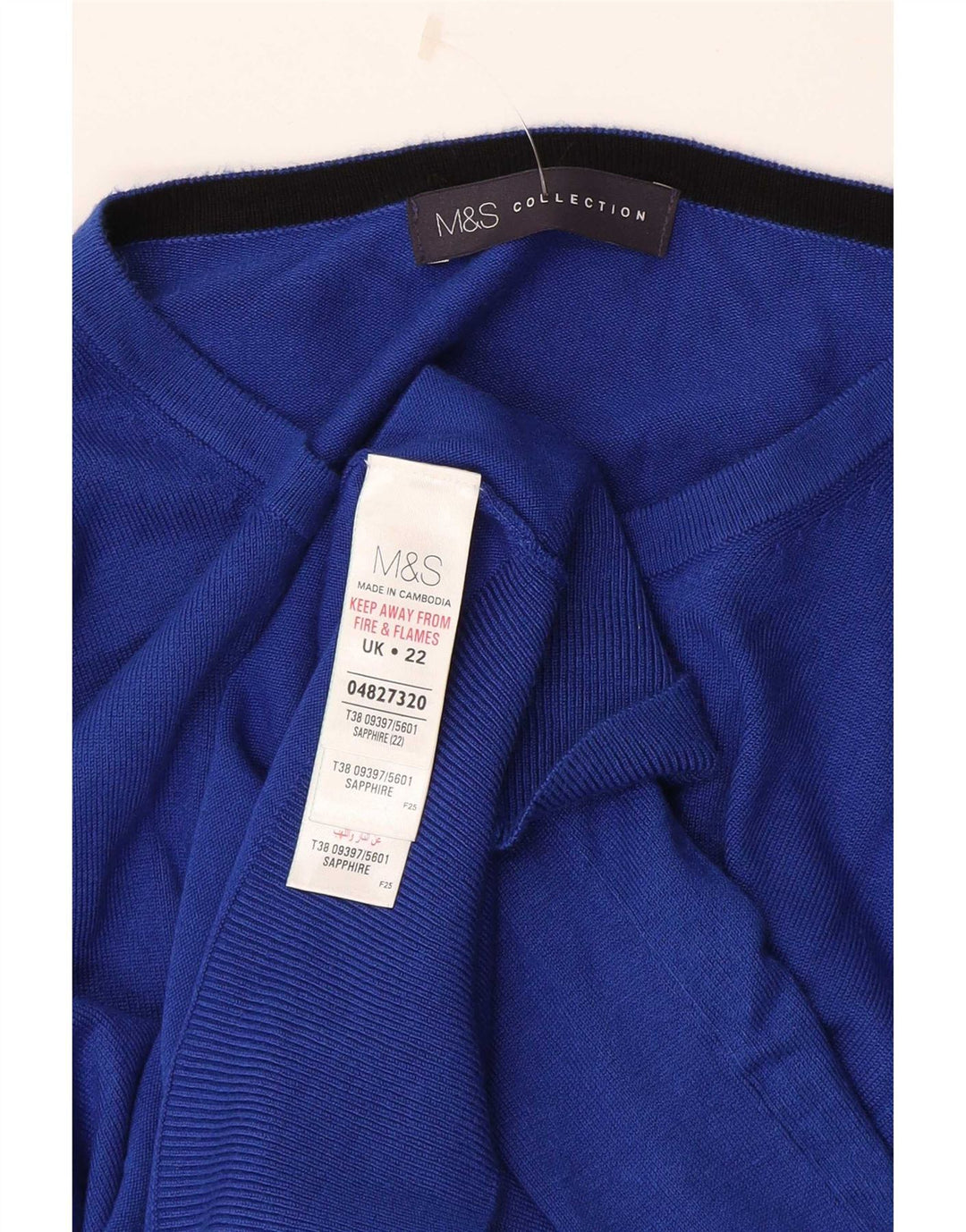 Marks & Spencer Dame Cardigan Sweater UK 22 3XL Blå Viscose