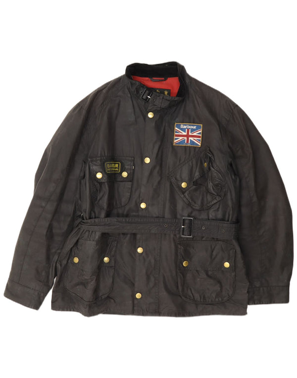Barbour Herre vokset bomuldsjakke UK 42 XL Sort