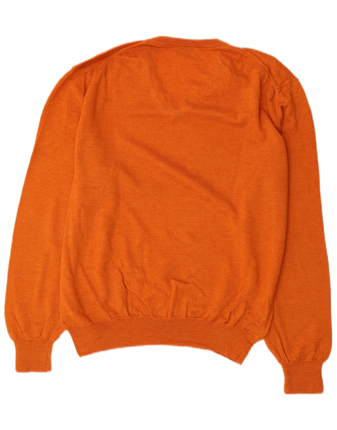 TRUSSARDI Dame V-hals sweater UK 20 2XL Orange Uld