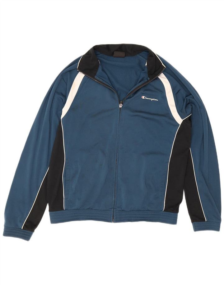 Champion Herre træningsdragt Top jakke Large Blue Colourblock Polyester