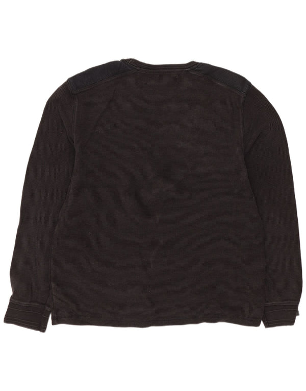 Calvin Klein Jeans Mens Top Long Sleeve Large Black Cotton