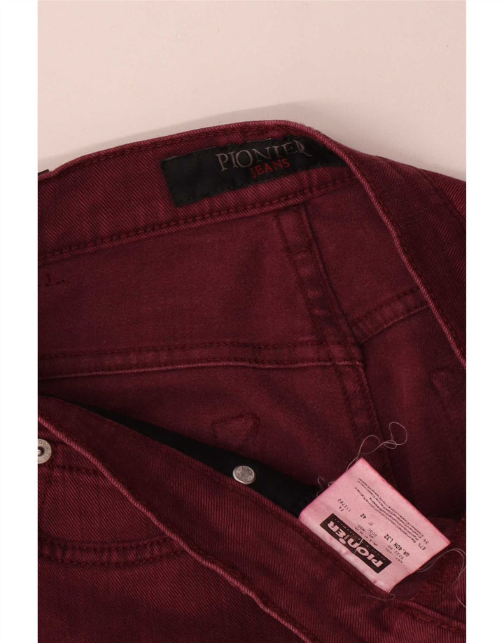 Pioneer Dame Bootcut Jeans IT 42 Medium W30 L31 Bourgogne bomuld
