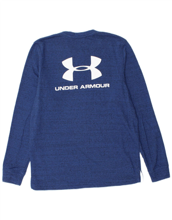 Under Armour Herre grafisk sweatshirt Jumper Medium Blue Flecked Bomuld
