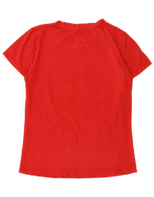 Abercrombie & Fitch Dame Grafisk T-Shirt Top UK 12 Medium Rød Bomuld