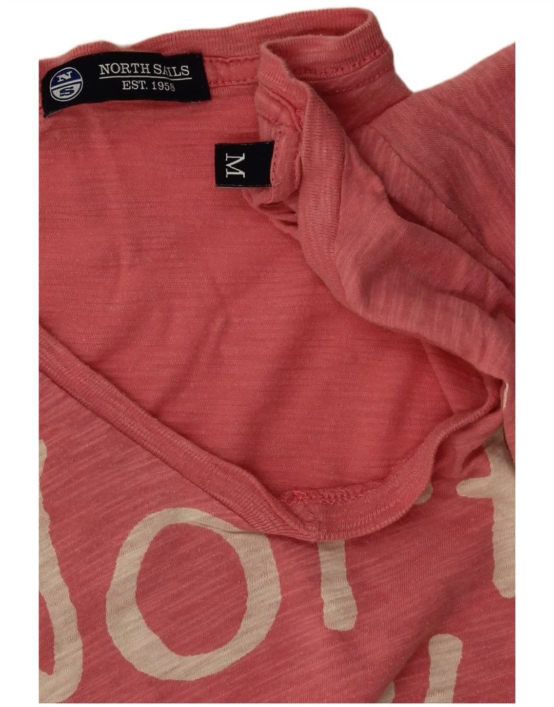 North Sails Dame Grafisk T-Shirt Top UK 14 Medium Pink Flecked
