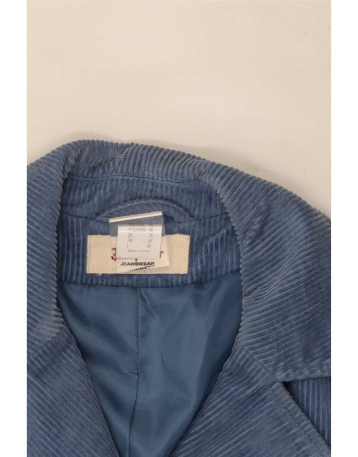 John Baner Damefløjlsjakke UK 16 Large Blue Cotton