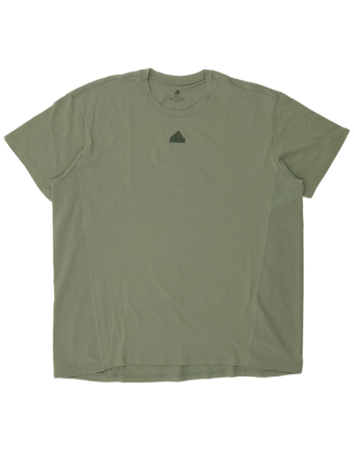 ADIDAS Herre T-Shirt Top 2XL Grøn Bomuld
