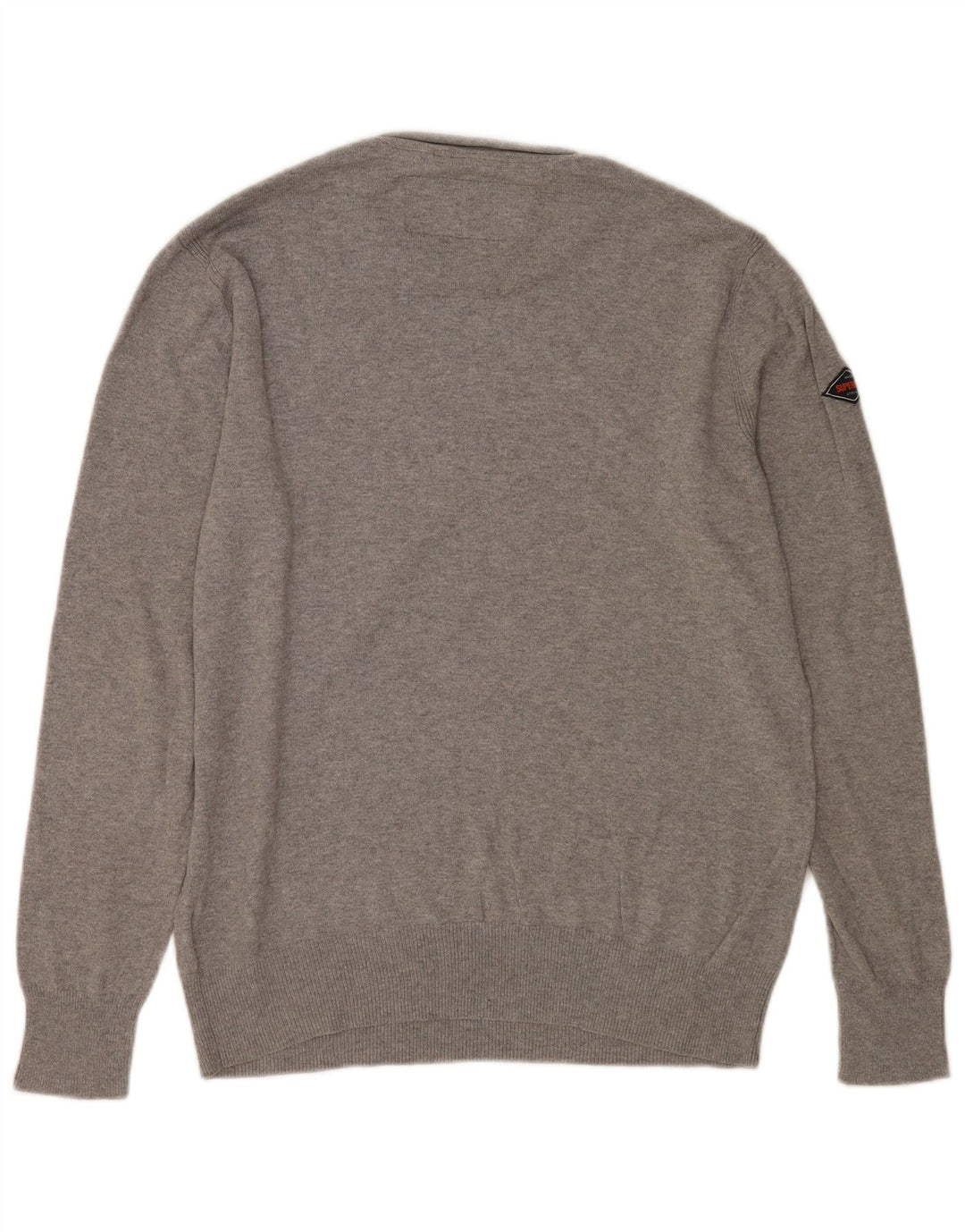 Superdry Herre sweater med rund hals, stor grå bomuld