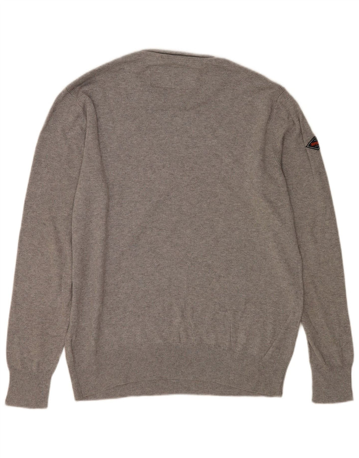 Superdry Herre sweater med rund hals, stor grå bomuld