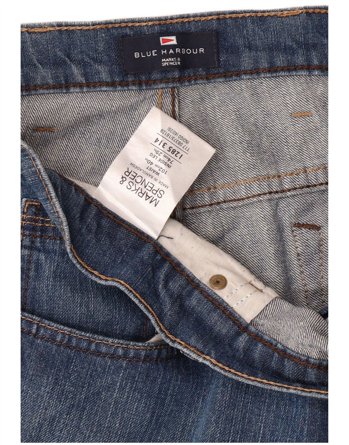 Marks & Spencer Herre Blue Harbor Straight Jeans W40 L29 Blå Bomuld