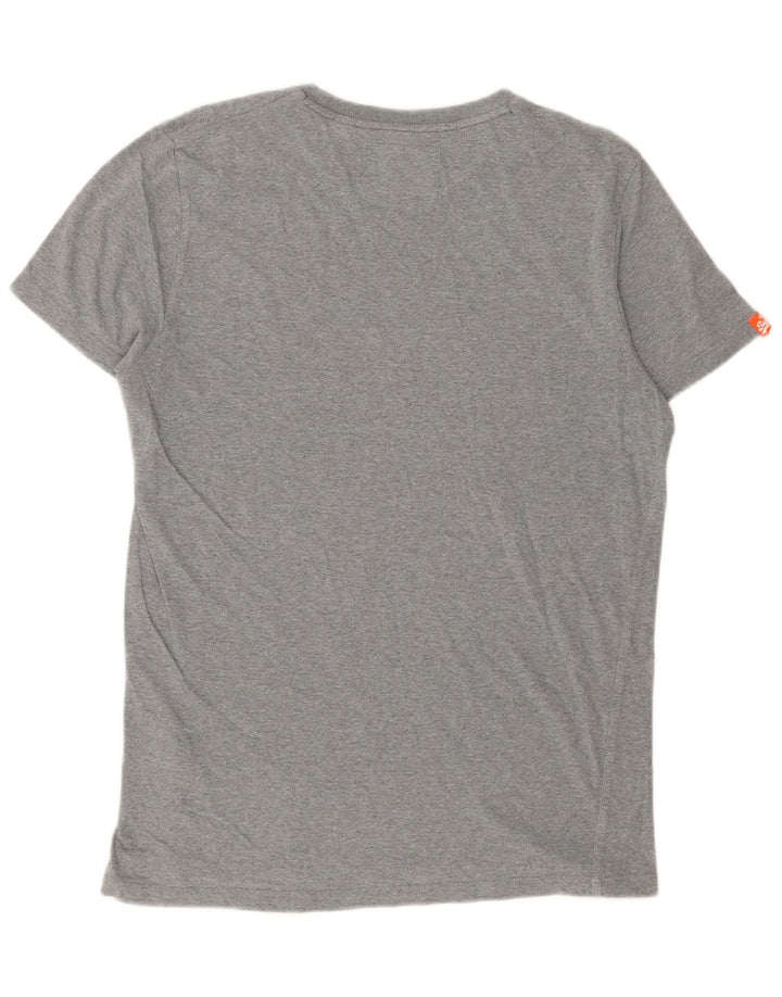 SUPERDRY Mens T-Shirt Top Large Grey Cotton