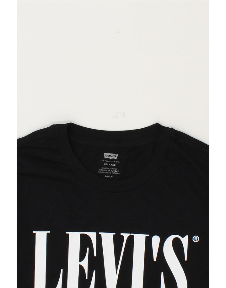 LEVI'S Mens Graphic T-Shirt Top Small Black Cotton Vintage Levi's and Second-Hand Levi's from Messina Hembry 