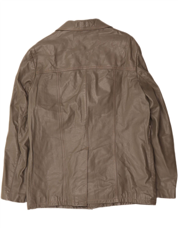GALA Mens Leather Jacket UK 38 Medium Grey Vintage Gala and Second-Hand Gala from Messina Hembry 