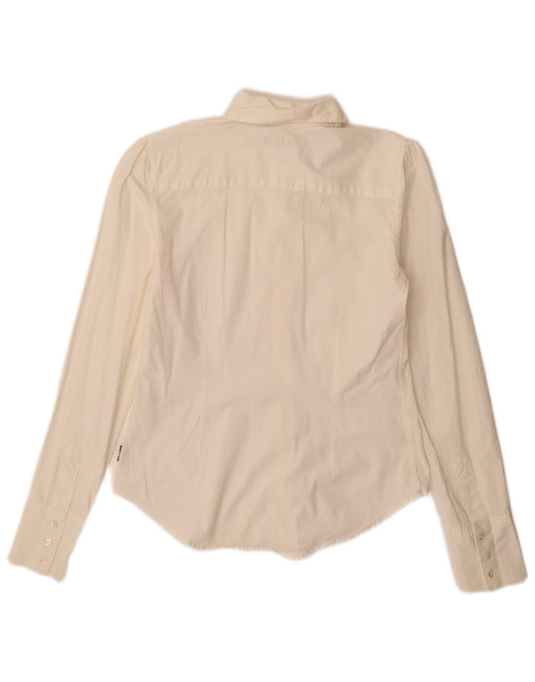 Burberry Dameskjorte UK 10 Small Off White Bomuld