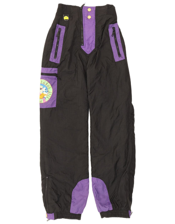 Vintage Skibukser til mænd Small Black Colourblock Polyester