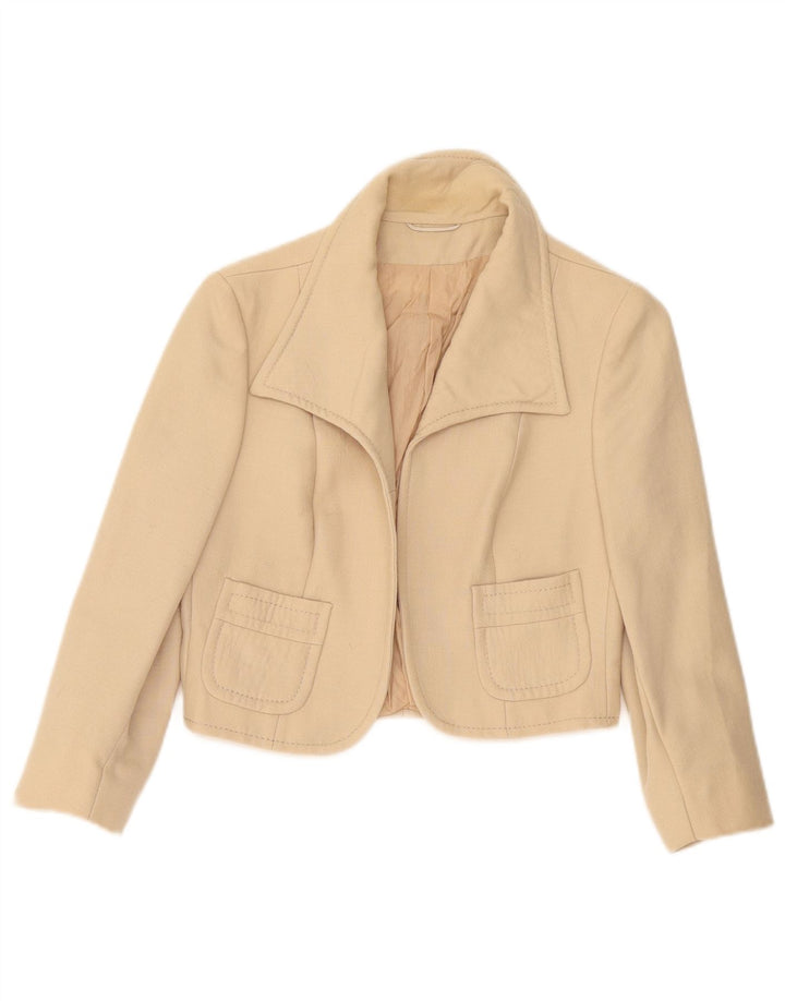 Vintage dame 3/4 ærmet Bolero jakke IT 42 Medium Beige