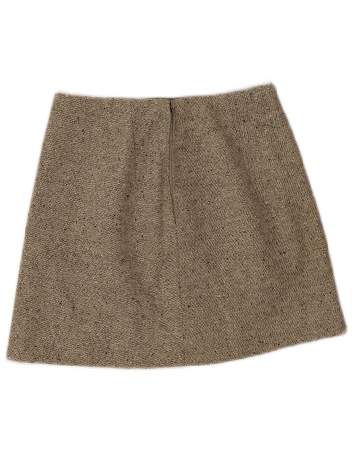Vintage mininederdel til kvinder W26, lille beige flækket