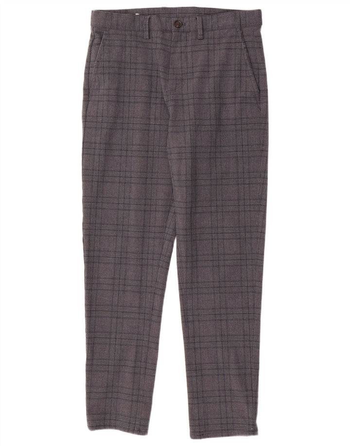 Zara Herre Slim Chino Bukser EU 38 Small W30 L28 Grå ternet