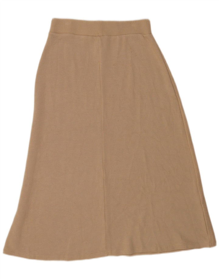 Zara Dame Midi Nederdel Medium W28 Beige Viscose