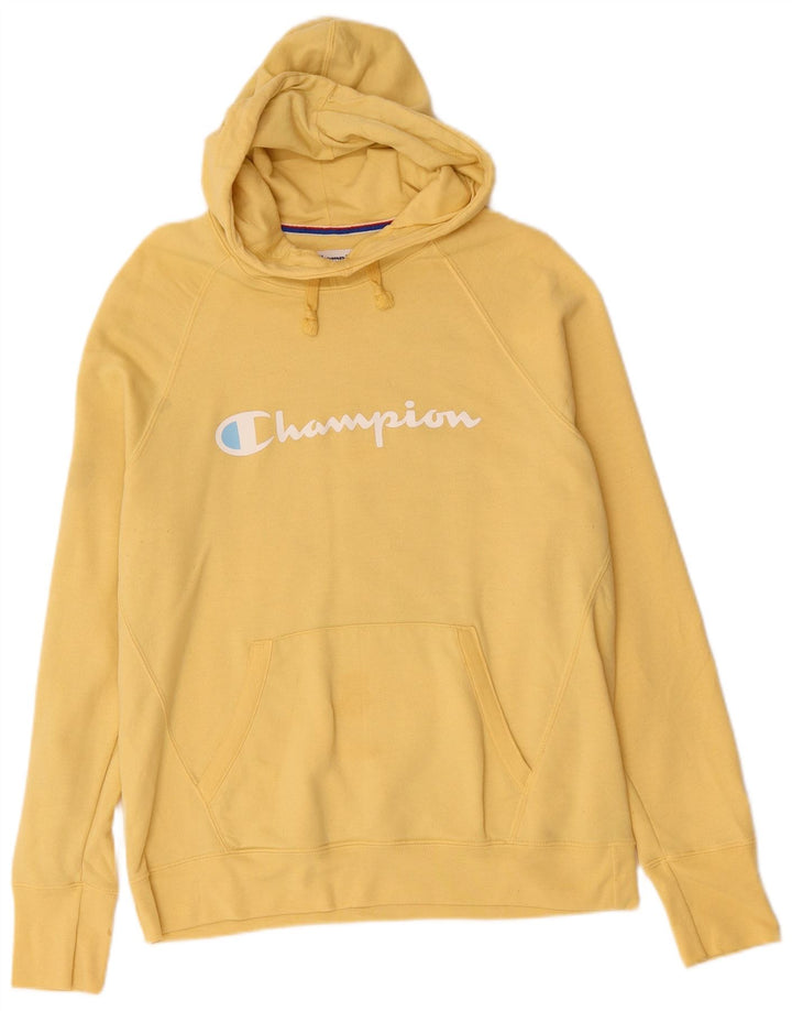 Champion Herre grafisk hættetrøje Jumper Large Gul Polyester