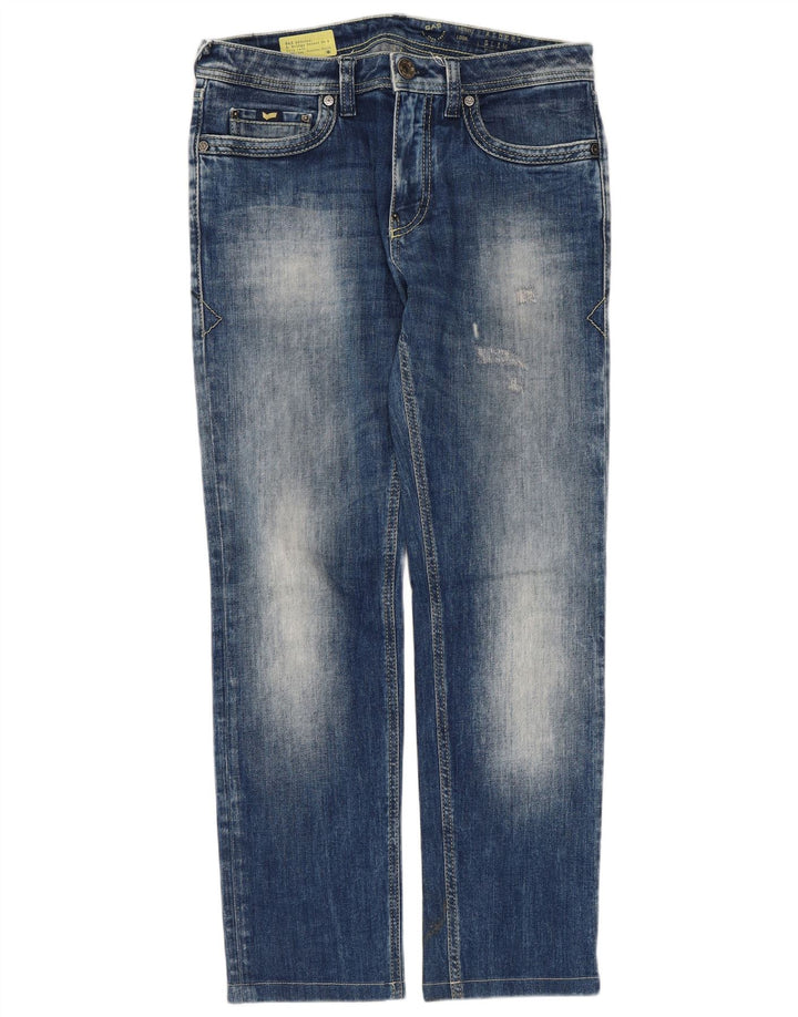 Gas Dame Albert Distressed Slim Jeans W30 L27 Blå Bomuld