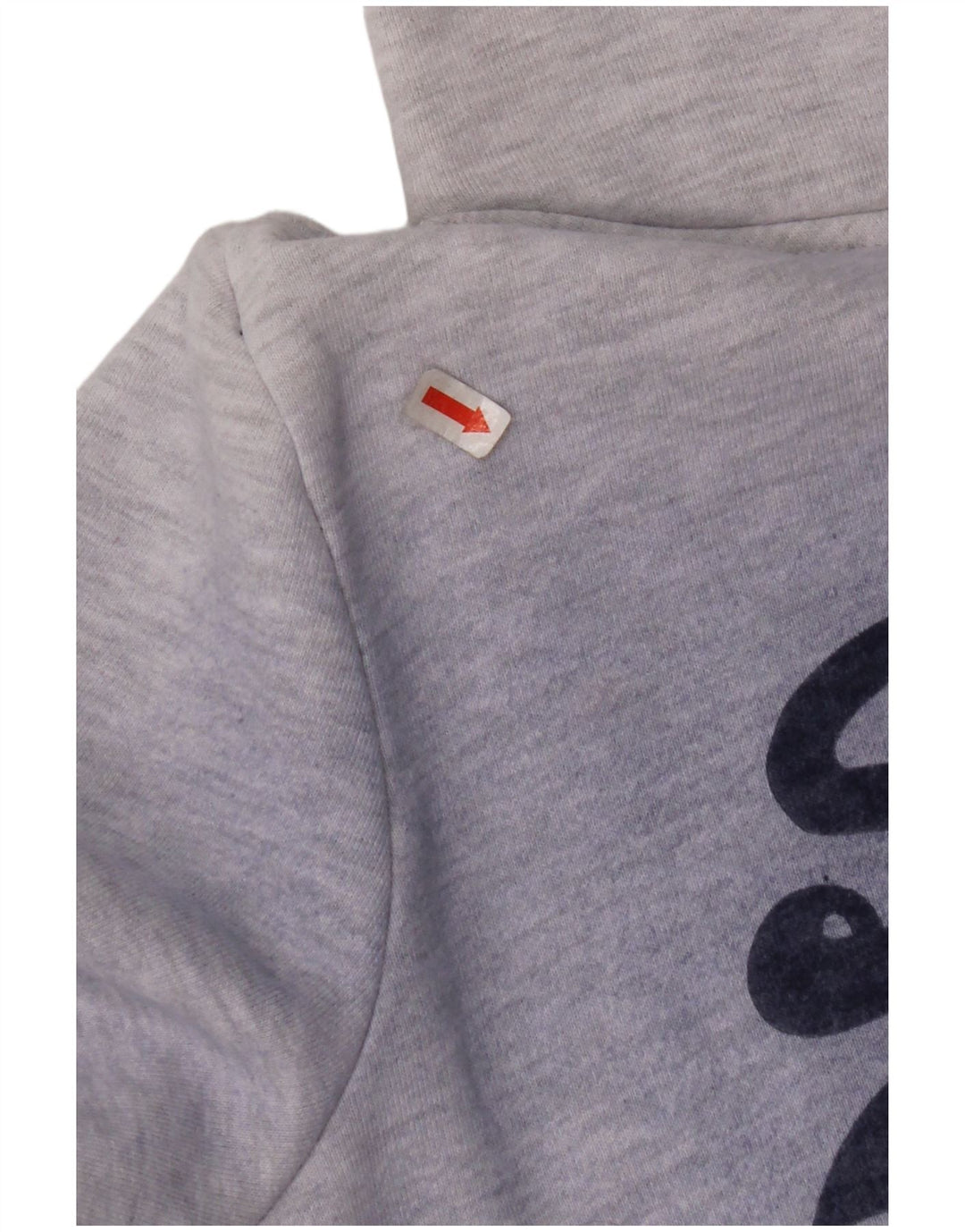 SUPERDRY grafisk hættetrøje til kvinder UK 14 mellemgrå flækket bomuld