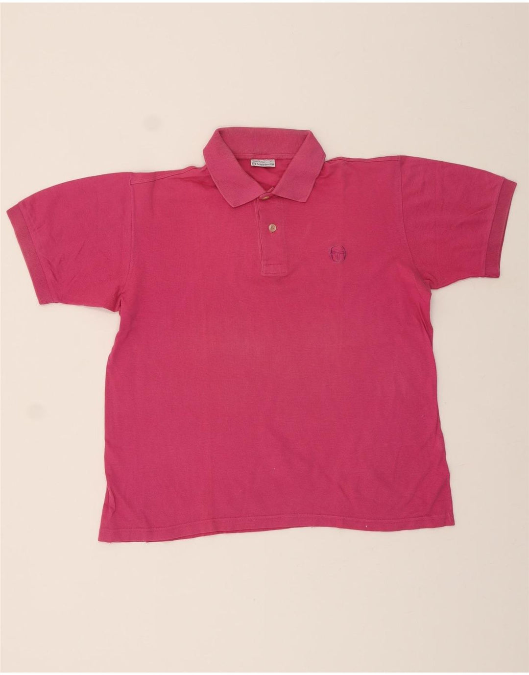 SERGIO TACCHINI Mens Polo Shirt Medium Pink Cotton Vintage Sergio Tacchini and Second-Hand Sergio Tacchini from Messina Hembry 