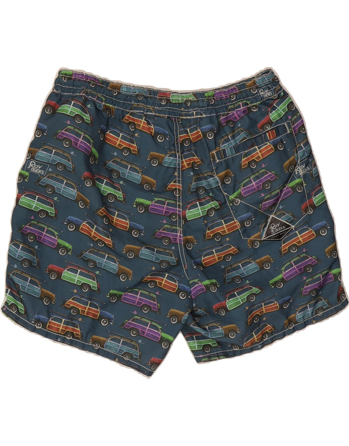 ROY ROGERS Mens Graphic Swimming Shorts W36 Large  Blue Polyester Vintage Roy Rogers and Second-Hand Roy Rogers from Messina Hembry 