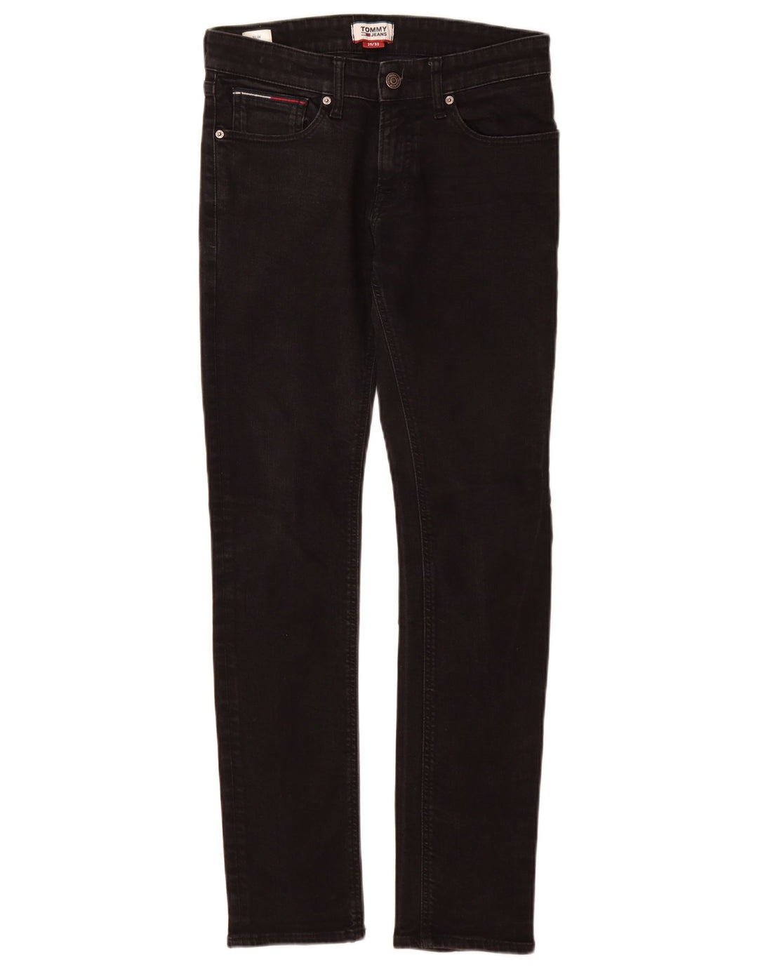 Tommy Hilfiger Herre Slim Jeans W29 L32 Sort Bomuld
