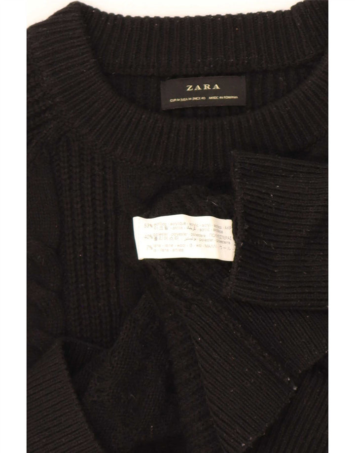 Zara Herre Boat Neck Jumper Sweater Medium Sort Akryl