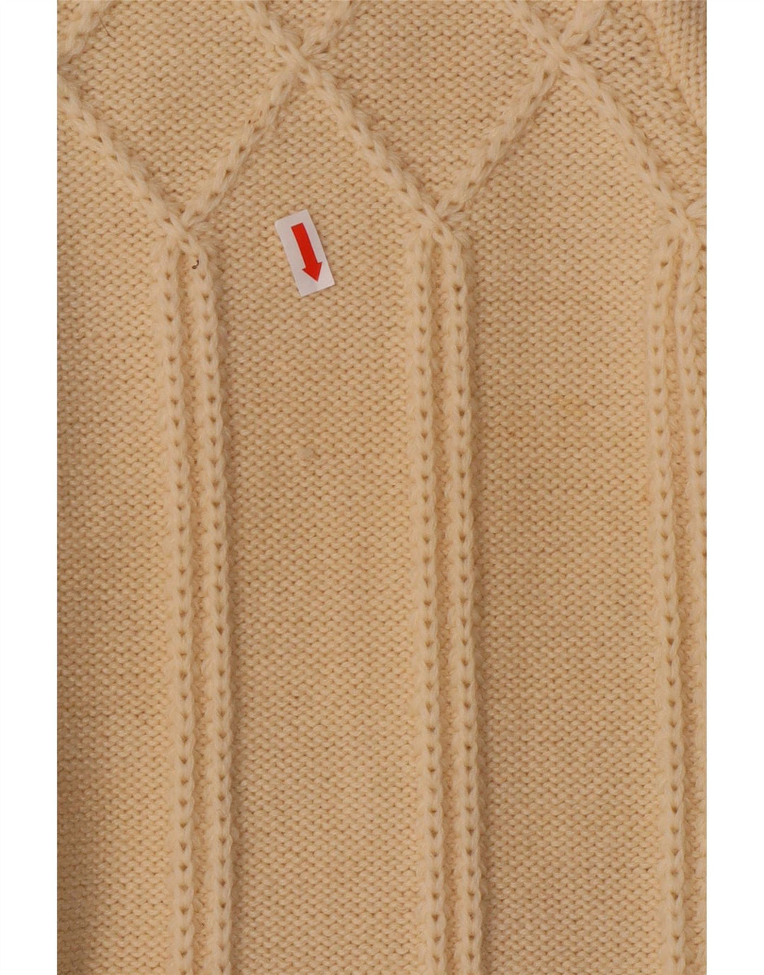 Vintage dame cardigan sweater UK 12 Medium Off White Uld